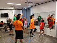 Camp Shine Campers in the dance room