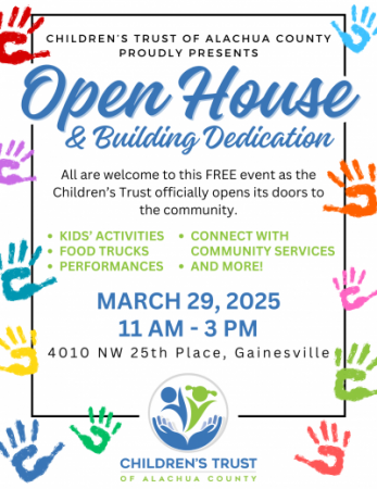 Flyer for Open House, Building Dedication Event 