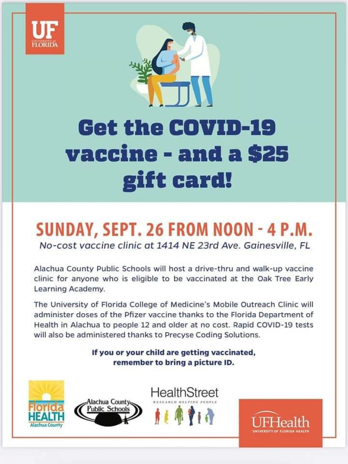 Get the COVID-19 vaccine - and a $25 gift card!