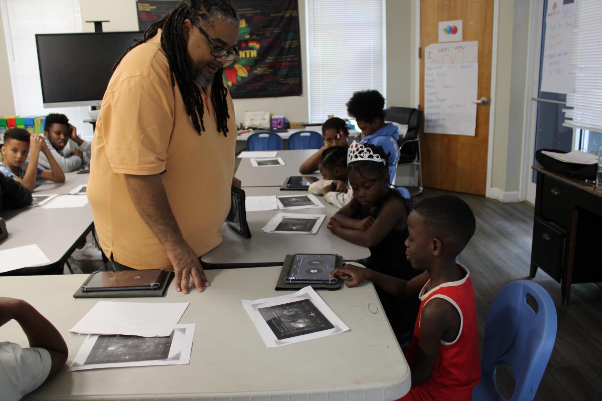 Eric Lopez at a "Let's DJ" Enrichment Session
