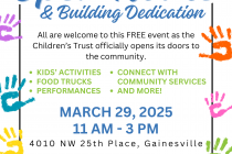 Flyer for Open House, Building Dedication Event 