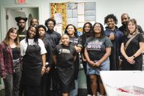 Chef Carl and Students at the Young Chefs Pop-Up Restaurant